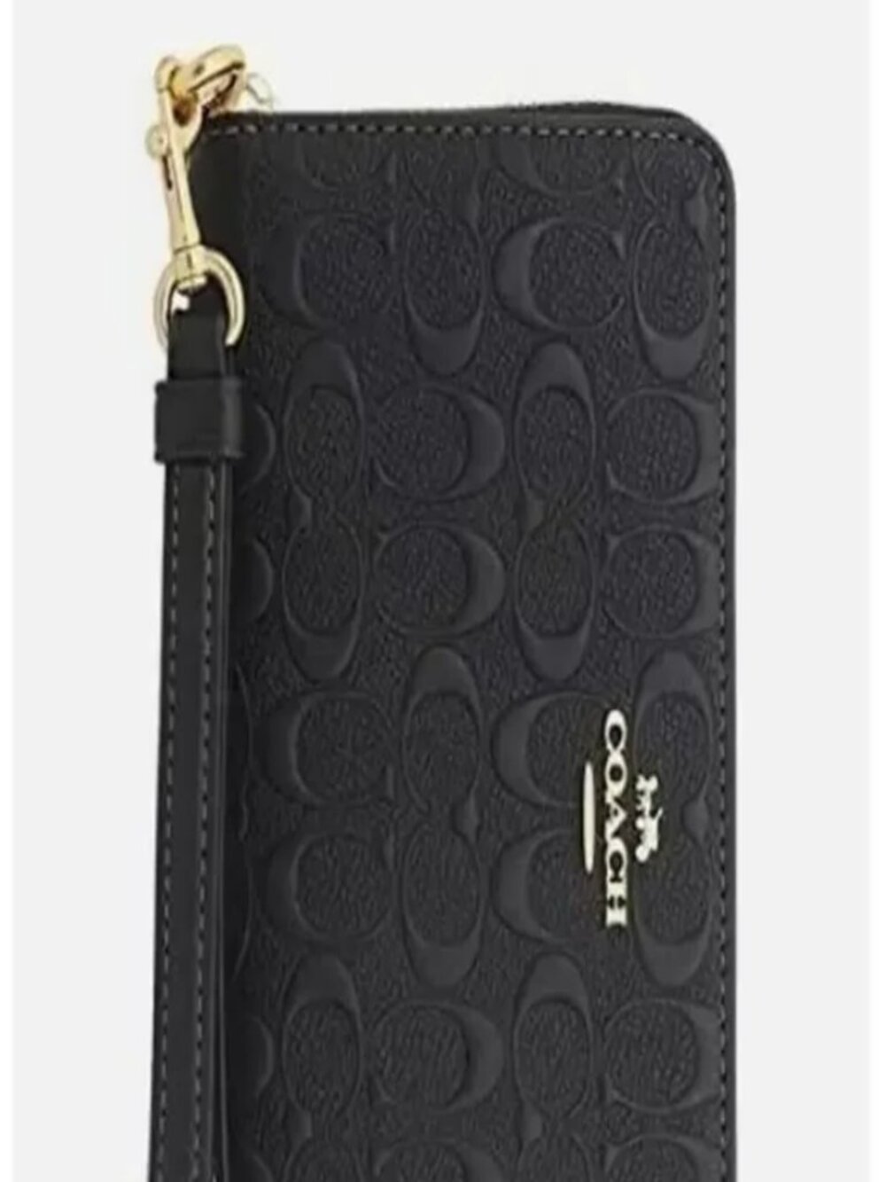 Coach Blk CF464 Long Zip Wallet/Wristlet w Strap and Charm. Like New-Barely Used - Picture 12 of 17
